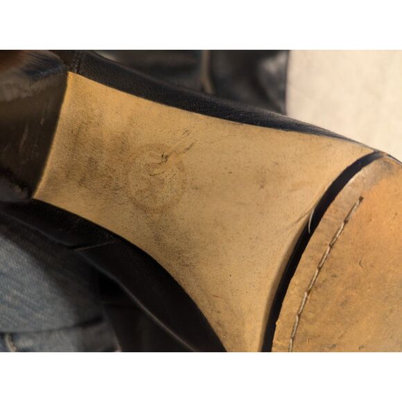 👢 Michael Kors Black Leather Knee High Boots Women’s 8.5M – Pointed Toe - Picture 9 of 10